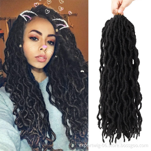 Gypsy Locs synthetic braiding Hair Pre-Looped Goddess Faux Locs Wavy Twist Hair Locs Synthetic Braiding extension Gypsy hair